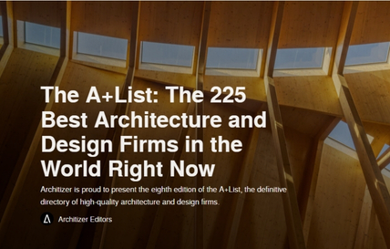 Openbook Recognised Among the World's Best Architecture Firms in Architizer's A+List